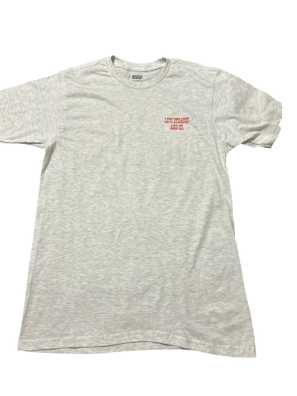 Levi's Heather Gray Crewneck Tee with Red Chest Logo - Men